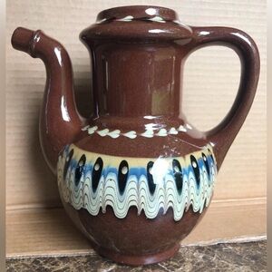 Troyan Bulgarian Pottery Feather Redware Terracotta Pitcher Whistle